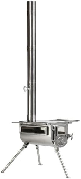 テンマクデザイン ウッドストーブ サイドビューM　斜めから見た写真