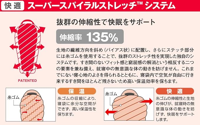 モンベルダウンハガー800 #2　スーパースパイラルストレッチシステム