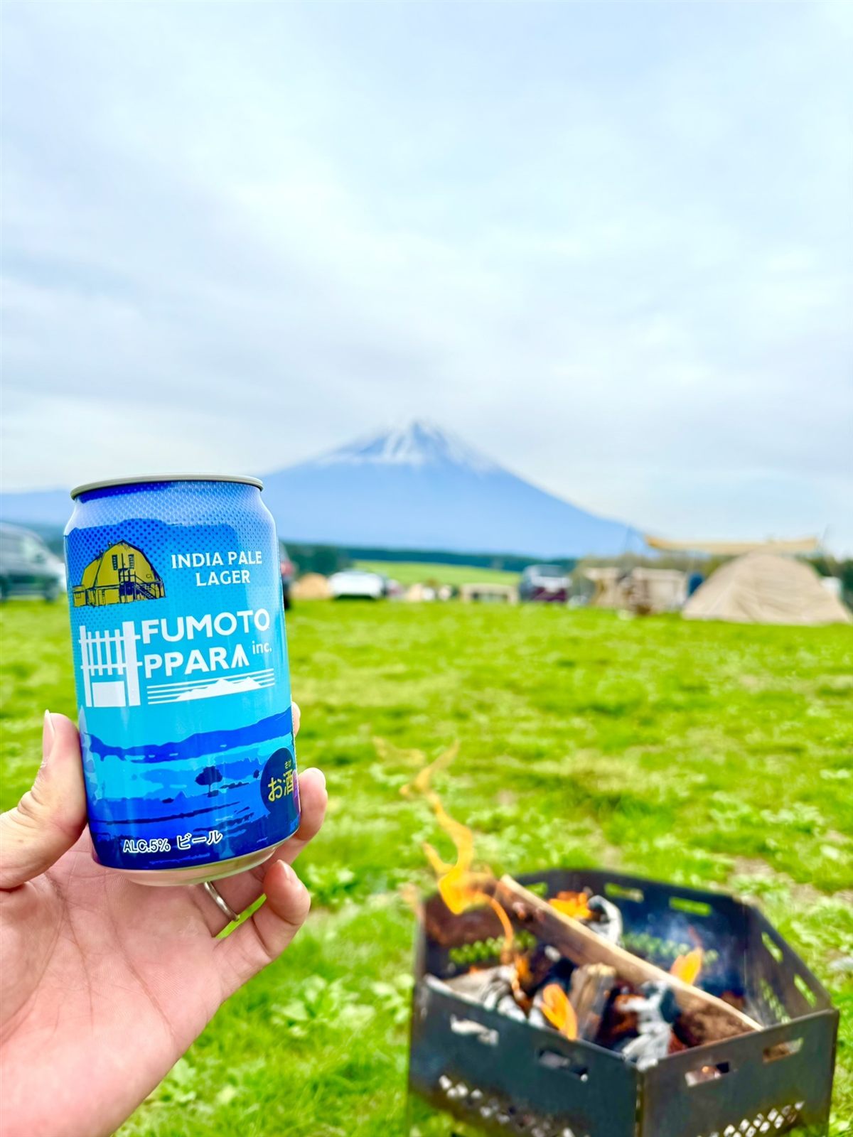 ふもとっぱらのクラフトビール(インディア・ペール・ラガー)。